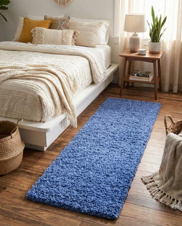  2' x 6' 5 Solid Shag Runner Rug