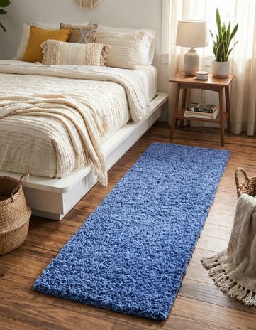 2' x 6' 5 Solid Shag Runner Rug