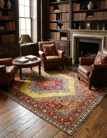 4' 9 x 6' 1 Hand Knotted Kashkuli Persian Rug