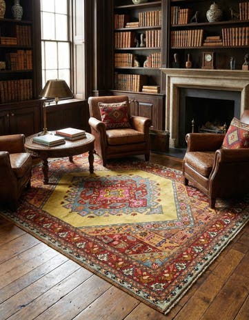 4' 9 x 6' 1 Hand Knotted Kashkuli Persian Rug