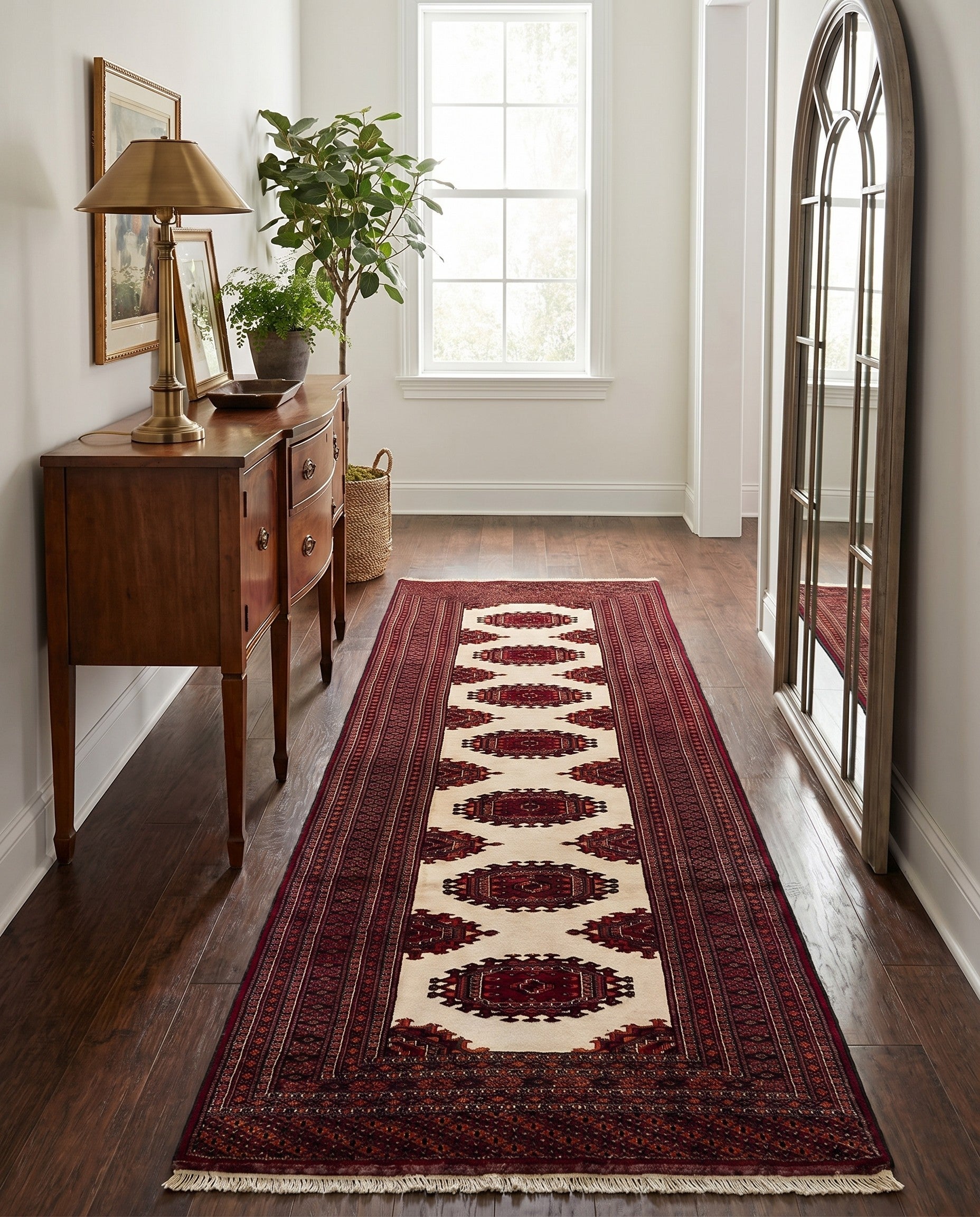 3' 4 x 9' 3 Hand Knotted Bokhara Oriental Wool Runner Rug