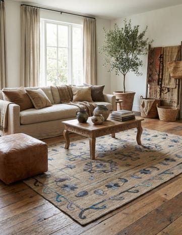 5' 10 x 7' 6 Hand Woven Kilim Suzani Wool Rug