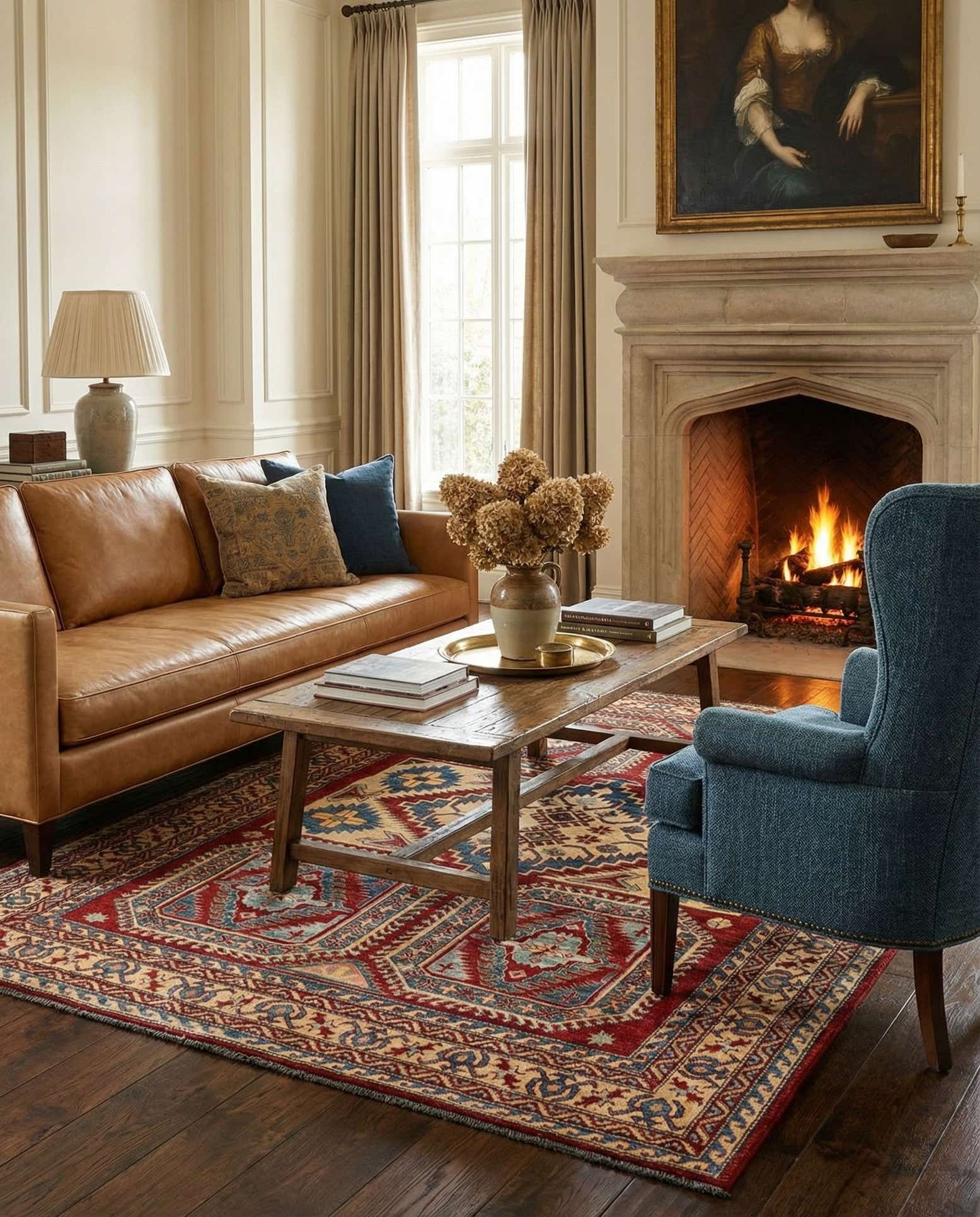 7' 1 x 8' 5 Hand Knotted Kazak Wool Rug