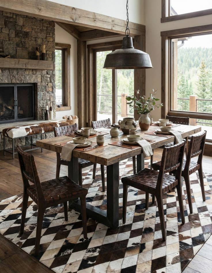 Detail image of  4' 8 x 6' 9 Cowhide Stocks Rug