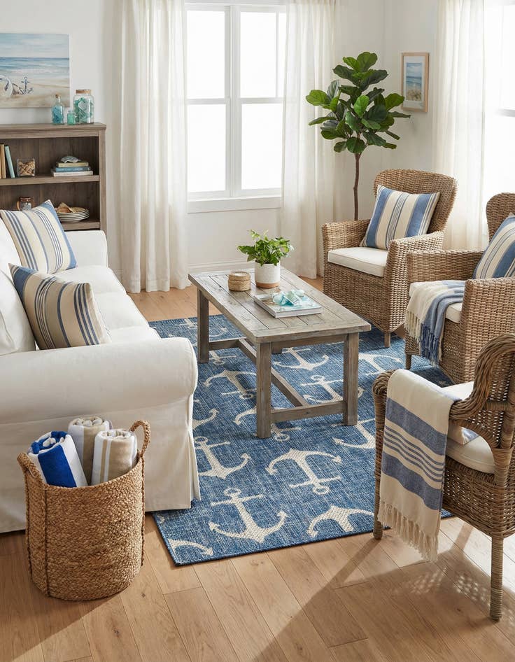 Detail image of  4' x 6'  Washable Coastal Indoor / Outdoor Rug