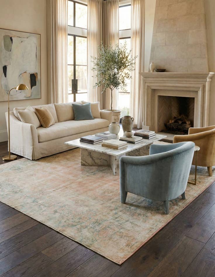 Detail image of 9' 10 x 13'  Hand Knotted Ultra Vintage Persian Wool Rug