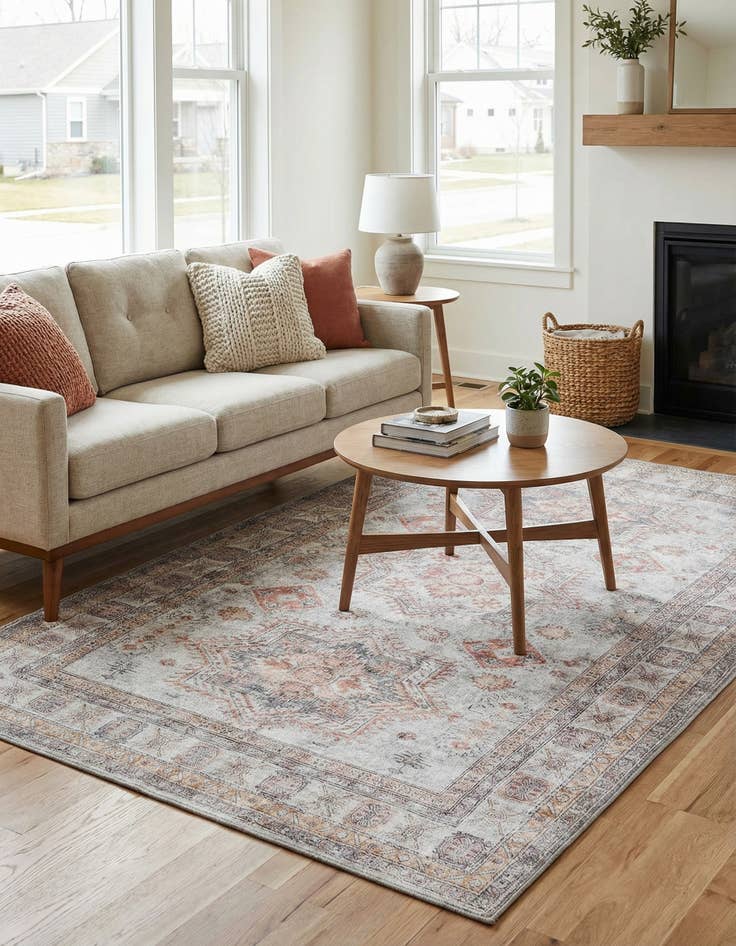 Detail image of 5' 1 x 8' Washable Timeless Rug