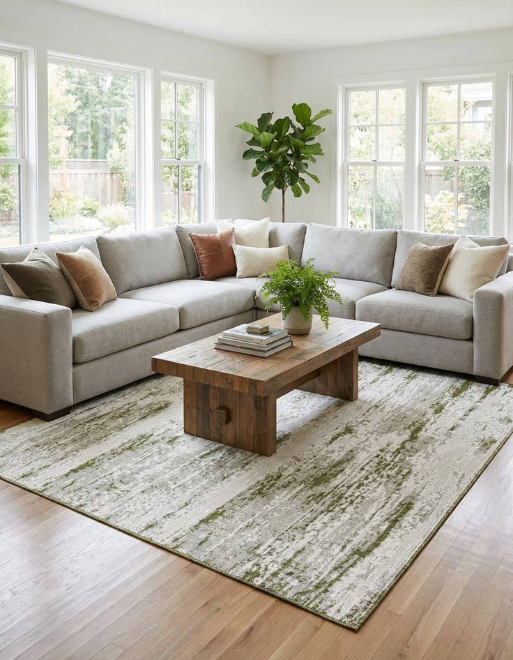 Detail image of 10' x 10'  Washable Modern Indoor / Outdoor Square Rug