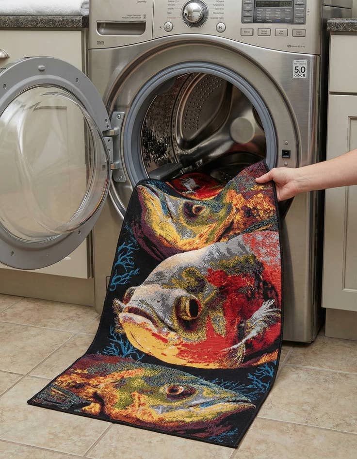 Detail image of  2' 7 x 10'  Washable Coastal Indoor / Outdoor Runner Rug