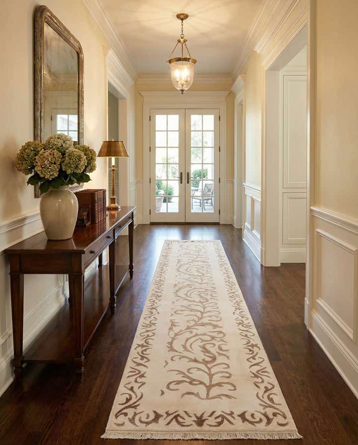 2' 7 x 13' Hand Knotted Darya Wool Runner Rug