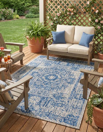 4' x 6' Easy-Clean Traditional Indoor / Outdoor Rug