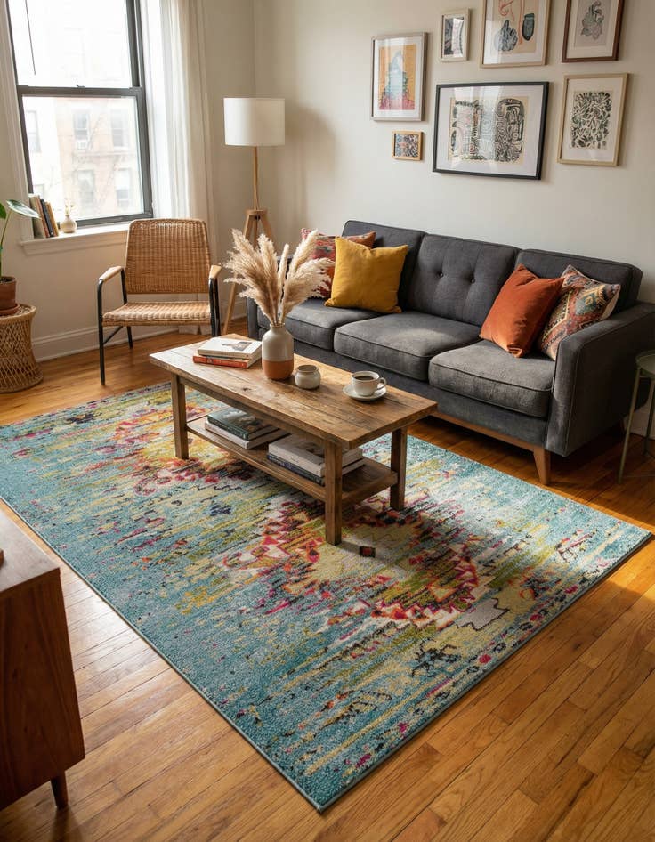 Detail image of 6' x 9'  Washable Arte Rug