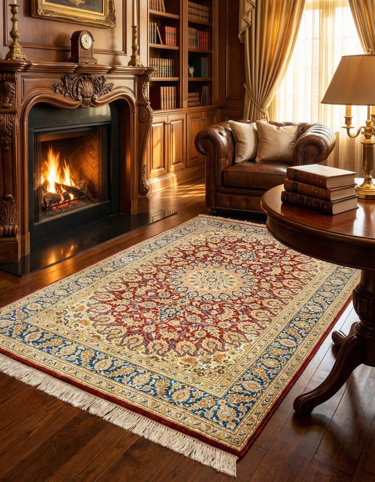 Detail image of 2' 4 x 4' 1 Ghom Silk Rug