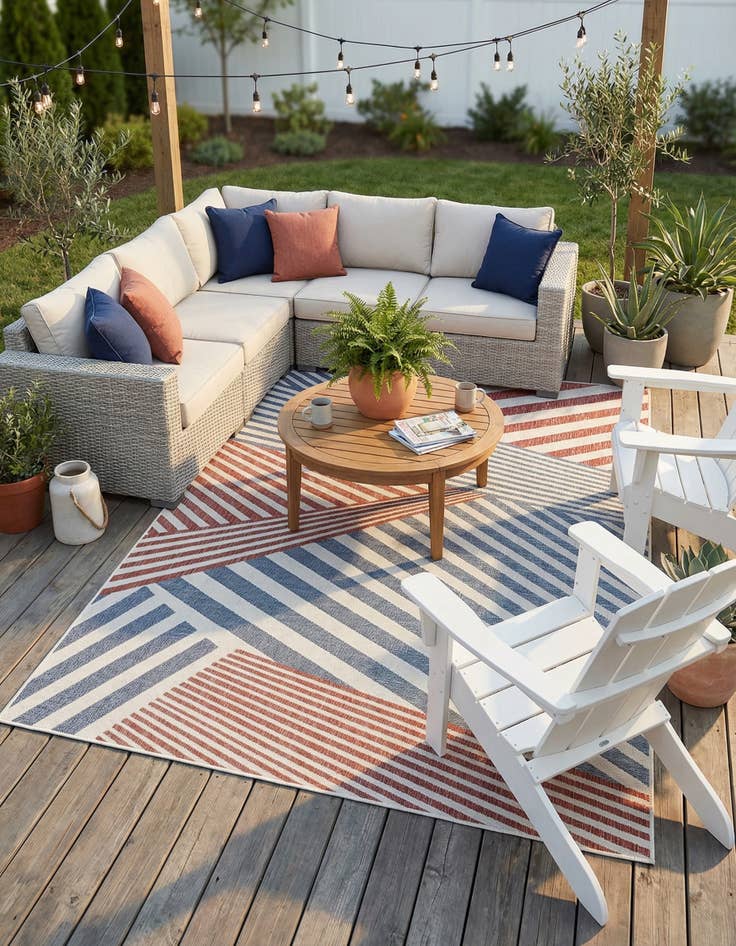 Detail image of  7' x 10'  Washable Jill Zarin Indoor / Outdoor Rug