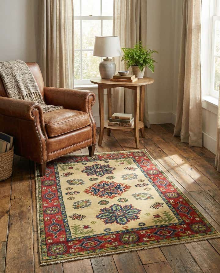 2' 7 x 4' Hand Knotted Kazak Rug