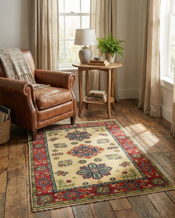 Detail image of 2' 7 x 4' Hand Knotted Kazak Rug