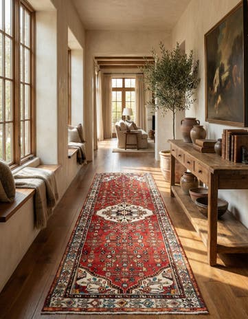 3' 3 x 9' 9 Hamedan Runner Rug
