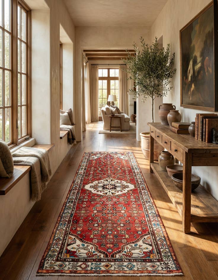 Detail image of  3' 3 x 9' 9 Hamedan Runner Rug