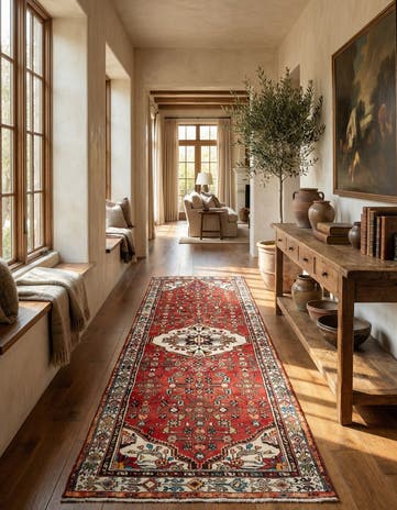 3' 3 x 9' 9 Hamedan Runner Rug