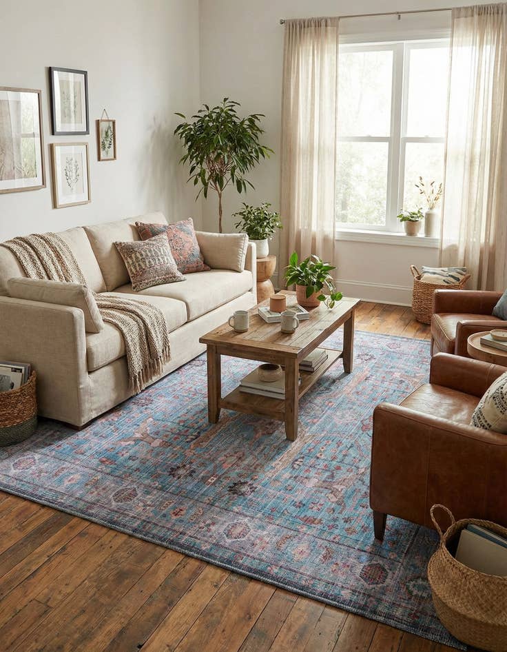 Detail image of 7' 3 x 7' 3  Washable Maahru Square Rug