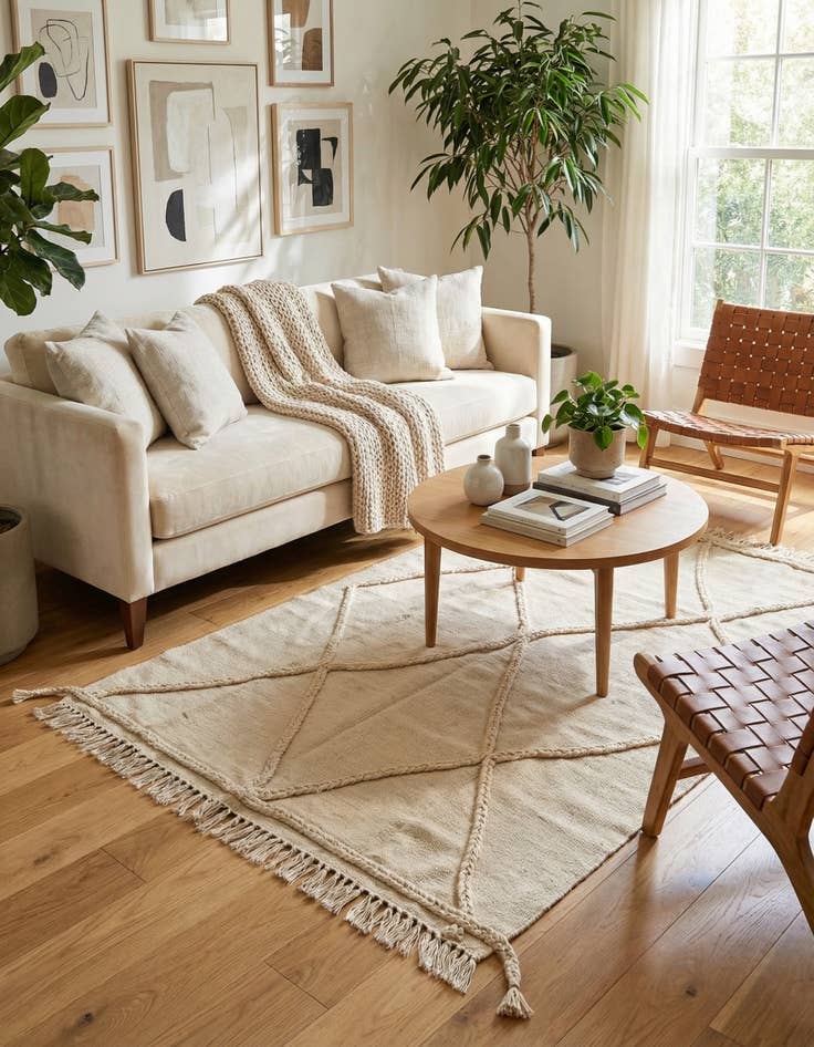 Detail image of 3' 6 x 5' 9  Hand Knotted Moroccan Wool Rug