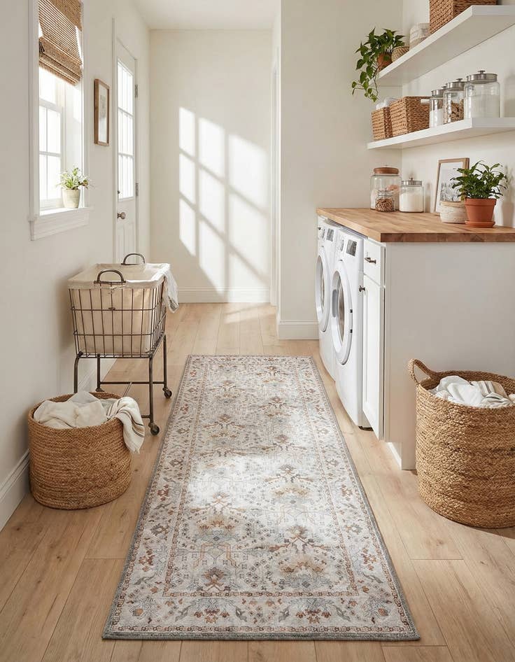 Detail image of 2' x 6' 1 Washable Timeless Runner Rug
