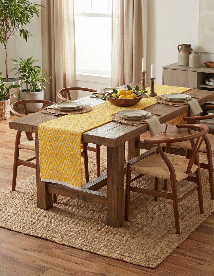 1' 2 x 6' 1 Hand Woven Chindi Chevron Table Ru...