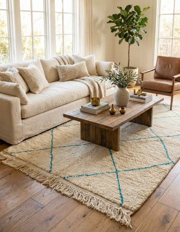 5' x 8' 2 Hand Knotted Moroccan Wool Rug