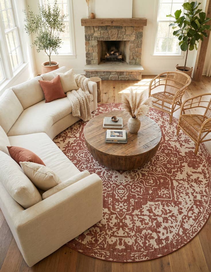 Detail image of 13' x 13'  Washable Jill Zarin Dubai Indoor / Outdoor Round Rug