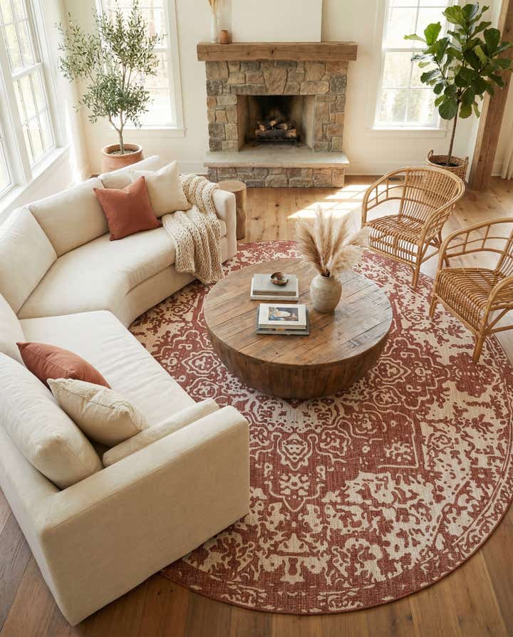 13' x 13' Easy-Clean Jill Zarin Dubai Indoor / Outdoor Round Rug