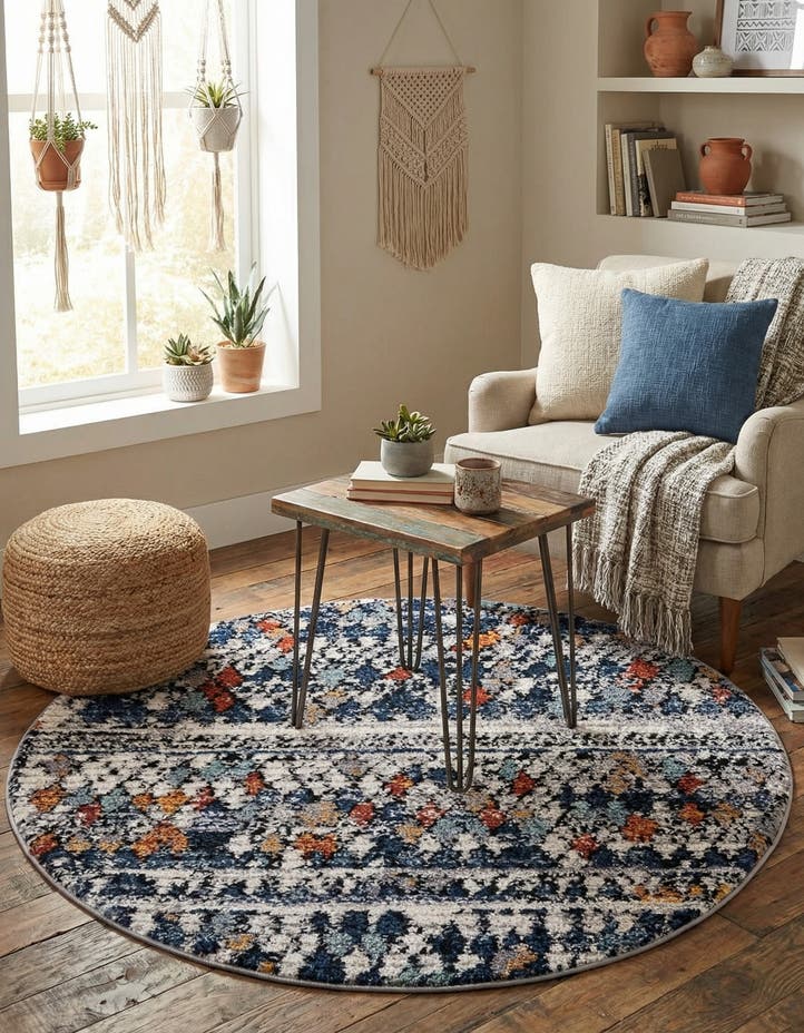 4' x 4' Morocco Round Rug