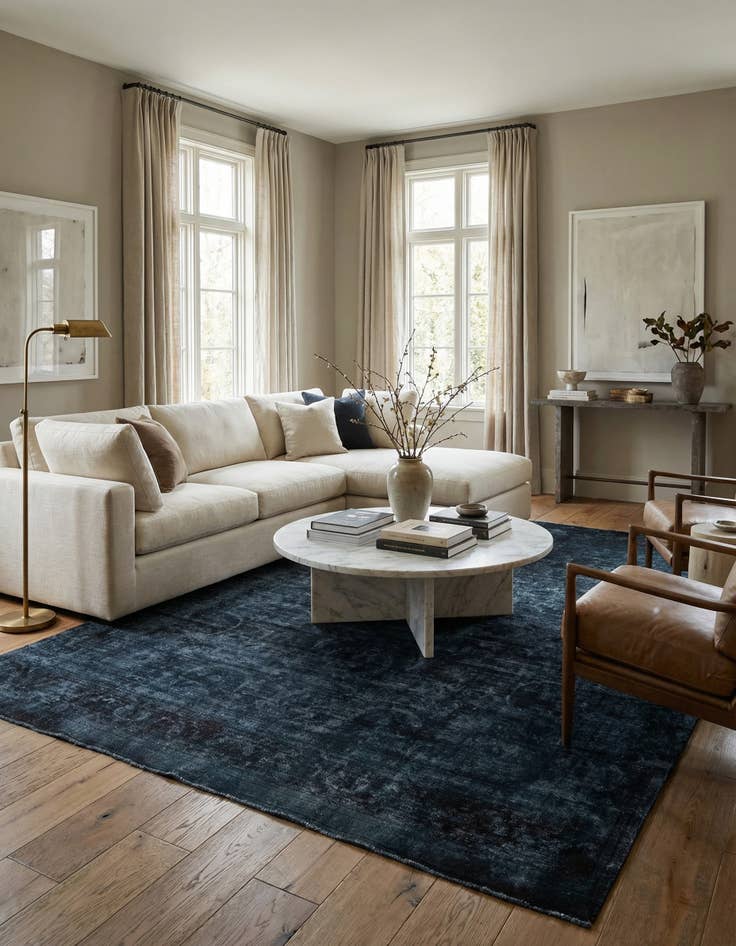 Detail image of 9' 6 x 13'  Hand Knotted Ultra Vintage Persian Wool Rug