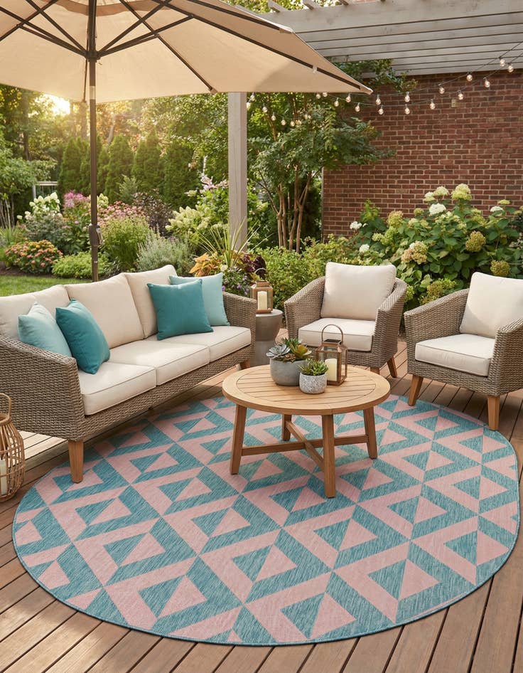 Detail image of 7' 10 x 10'  Washable Jill Zarin Napa Indoor / Outdoor Oval Rug
