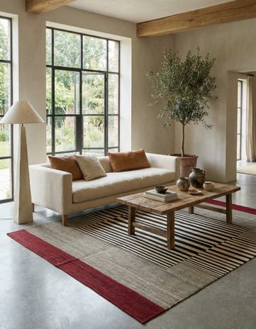 6' 2 x 7' 7 Hand Woven Kilim Modern Wool Rug