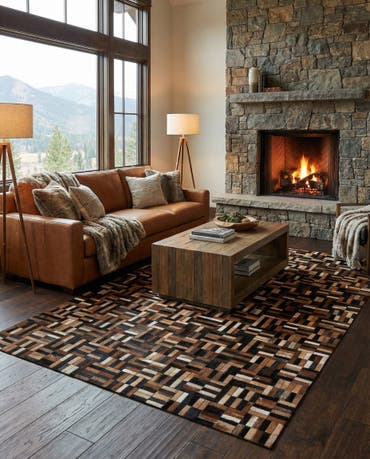  4' 11 x 7' 11 Cowhide - Patchwork Rug