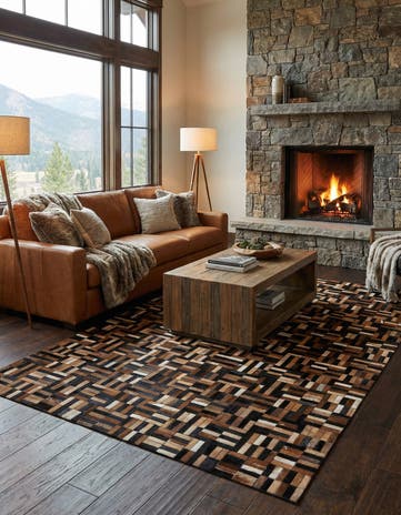 4' 11 x 7' 11 Cowhide - Patchwork Rug