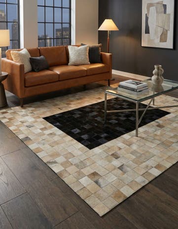 5' x 8' Cowhide Leather Rug