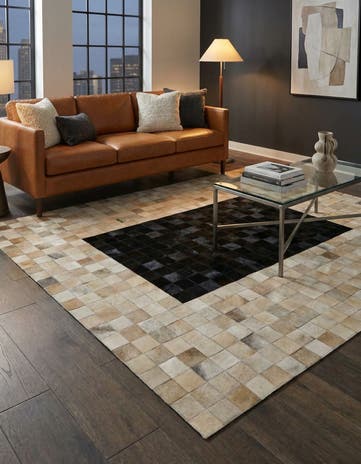 5' x 8' Cowhide Leather Rug