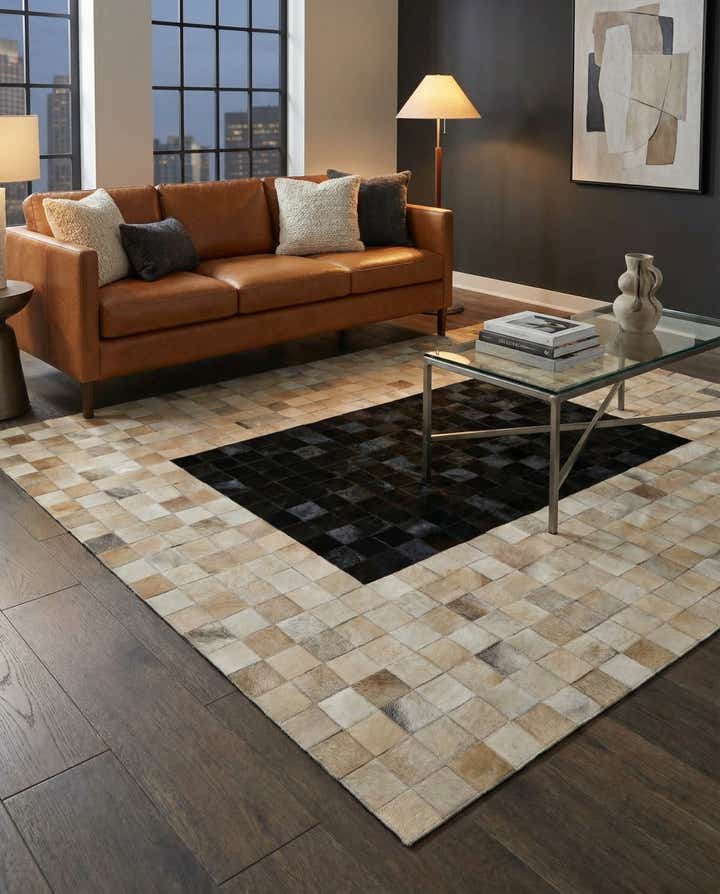 5' x 8' Cowhide Leather Rug
