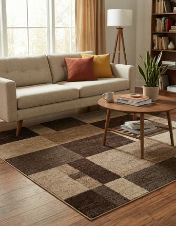 Light Brown Equinox Square Rug