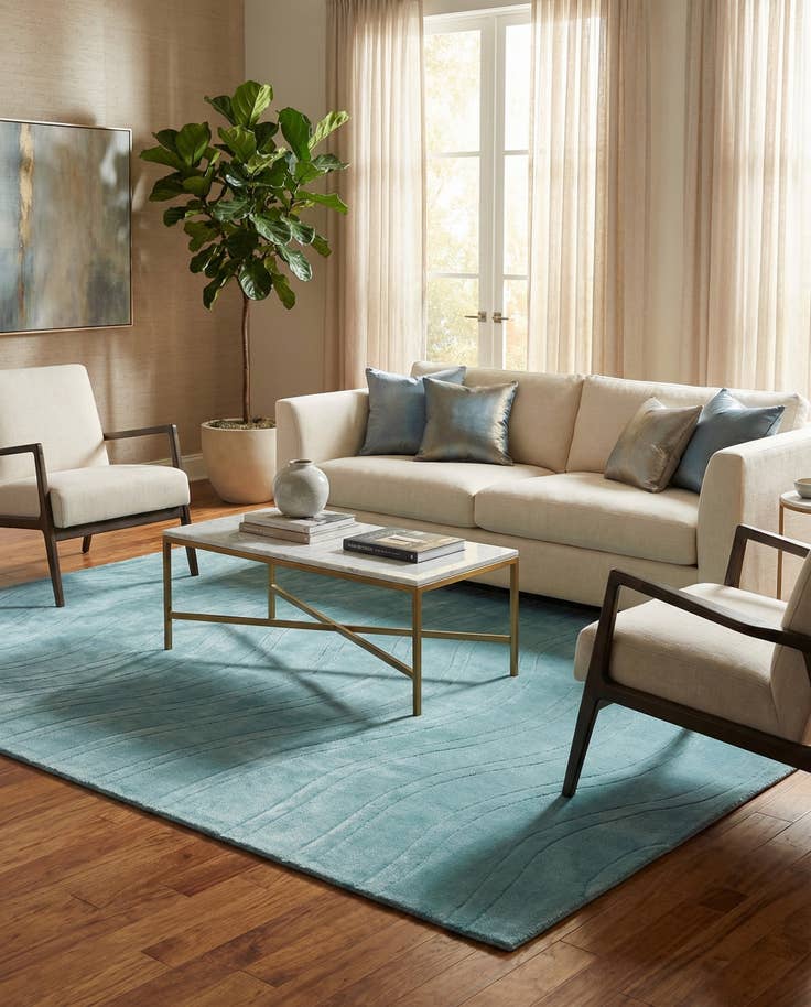 Detail image of 5' 8 x 8' Hand Knotted Darya Wool Rug