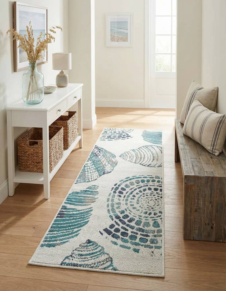 Detail image of 2' x 5'  Washable Coastal Indoor / Outdoor Runner Rug