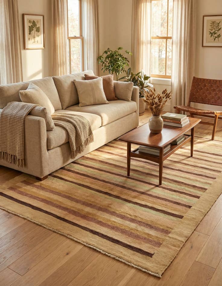 Detail image of 4' 7 x 6' 4  Hand Knotted Modern Ziegler Rug