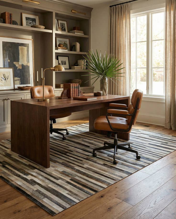 Detail image of 5' 2 x 8' Cowhide - Patchwork Rug