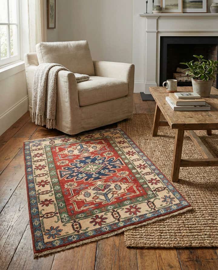 2' 8 x 4' 1 Hand Knotted Kazak Rug
