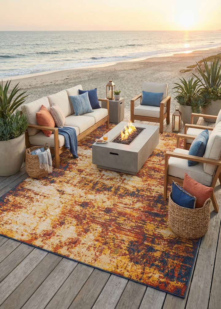 9' x 12' Easy-Clean Coastal Indoor / Outdoor Rug
