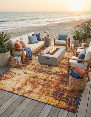 Easy-Clean Coastal Indoor / Outdoor Rug