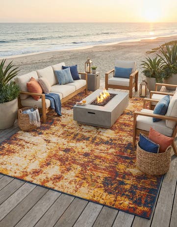 Easy-Clean Coastal Indoor / Outdoor Rug