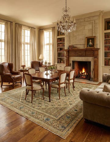 10' x 13' 2 Hand Knotted Farahan Persian Wool Rug