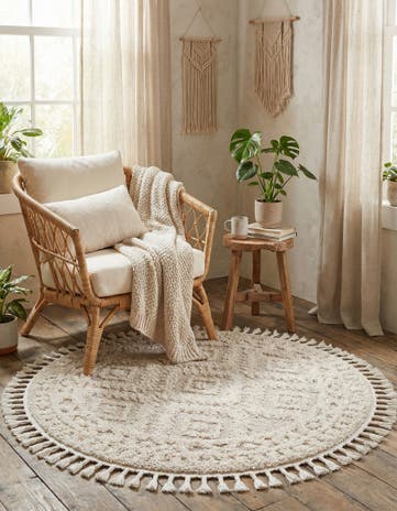 4' x 4' Boho Round Rug